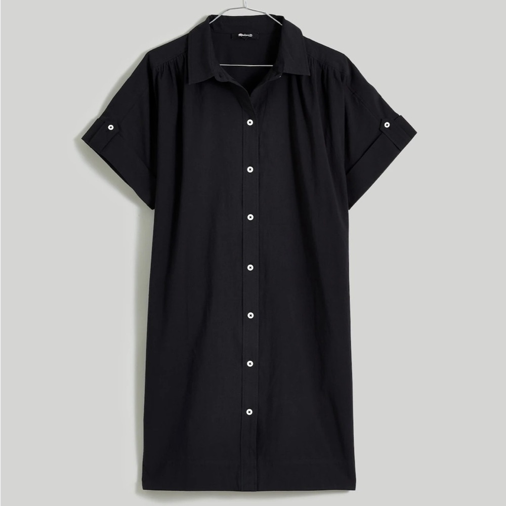 Madewell Collared Button-Front Mini Shirtdress Tr… - image 6